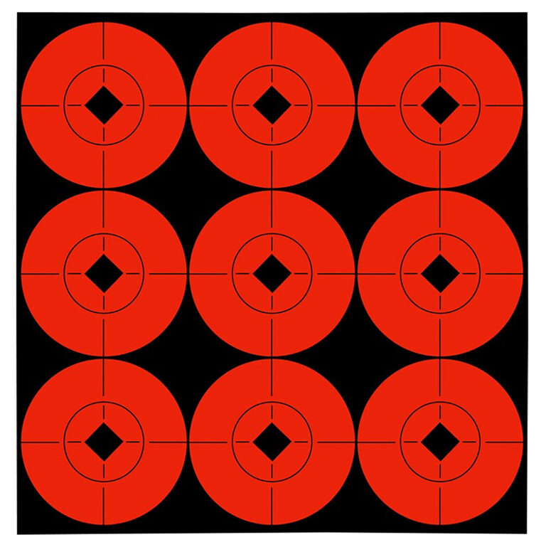 Birchwood Casey 33902 Target Spots Self-Adhesive Paper Black/Orange 2" Bullseye 90 Pack