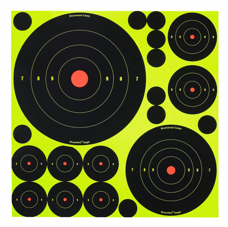 Shoot-N-C Ass't 1'', 2'', 3'', 6'' & 8'' Bull's-Eye Target 5 Sheets SHOOT-N-C ASS'T 1'',2'',3'',6''& 8'' BULL'S-EYE TARGET 5 SHEETS