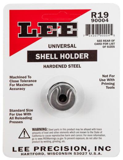 Lee Precision 90004 Shell Holder Universal #19R 9mm Luger / 38 ACP / 40 S&W