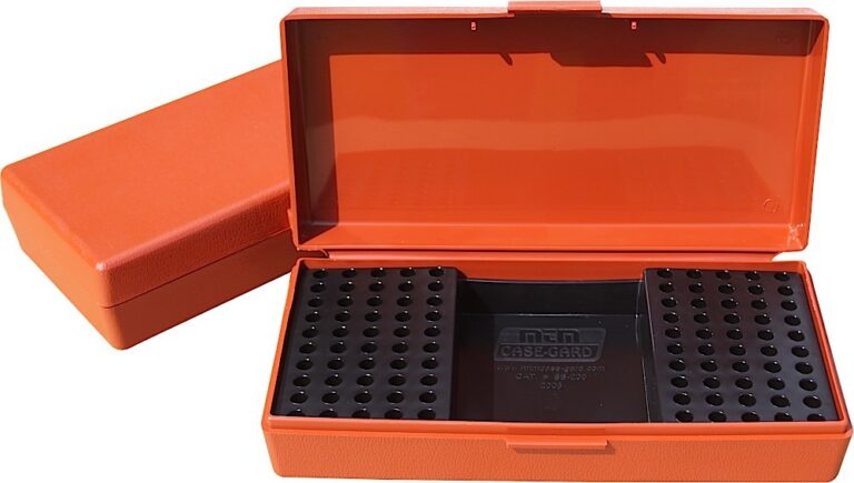 200 ROUND RIMFIRE AMMO BOX FLIP TOP RIMFIRE AMMO BOX 22LR/17 HMR 200 ROUND RED