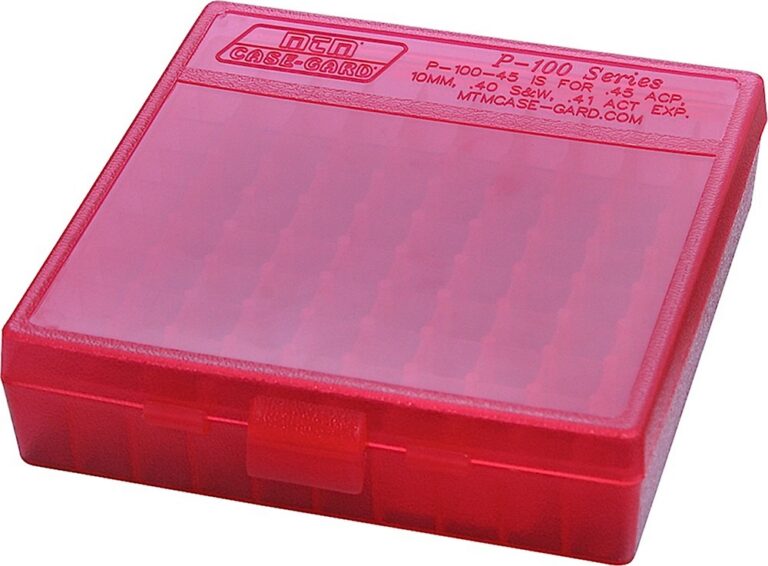 FLIP TOP PISTOL AMMO BOXES FLIP TOP PISTOL AMMO BOX 9MM-380 ACP 100 ROUND RED