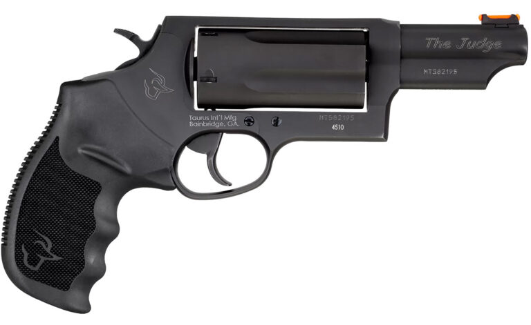 Taurus 2-441031MAG Judge Magnum Compact 45 Colt (Long Colt)/410 Gauge 5 Shot 3" Matte Black Oxide Steel Barrel, Cylinder & Frame, Black Ribber Grip, Transfer Bar Safety, Exposed Hammer