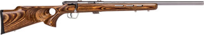 Savage Arms 25725 Mark II BTVS Full Size 22 LR 5+1 21″ Satin Heavy Button Rifled Barrel, Satin Drilled & Tapped Stainless Steel Receiver, Satin Brown Thumbhole Laminate Stock, Right Hand