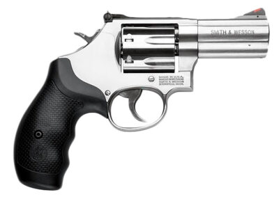 Smith & Wesson 164300 M686 Plus  L-Frame 38 S&W Spl +P/357 Mag 7rd, 3″ Satin Stainless Steel Barrel, Cylinder & Frame, Black Finger Groove Grip