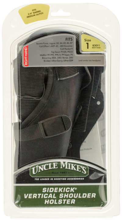 Uncle Mikes 83011 Sidekick Vertical Shoulder 3-4″ Med Auto Nylon Black