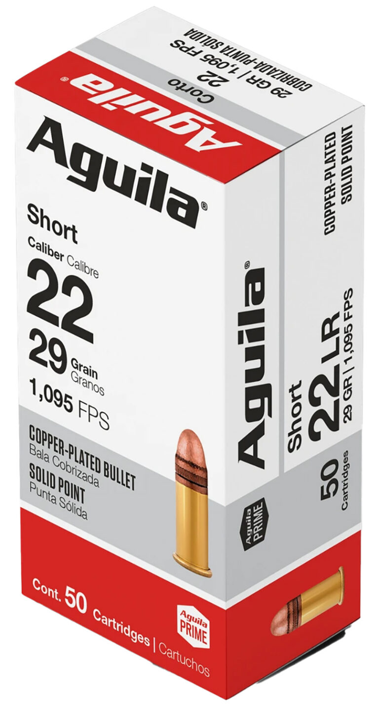 Aguila 1B222110 Standard High Velocity 22 Short 29 gr Copper-Plated Solid Point