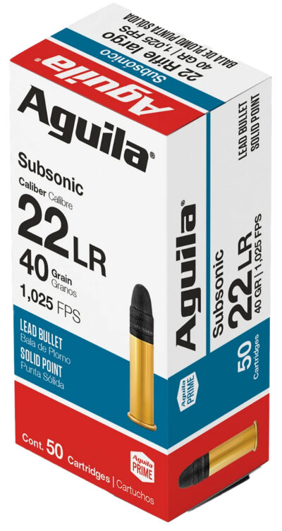 Aguila 1B222269 Standard Subsonic 22 LR 40 gr Solid Point 50 Bx/ 100 Cs