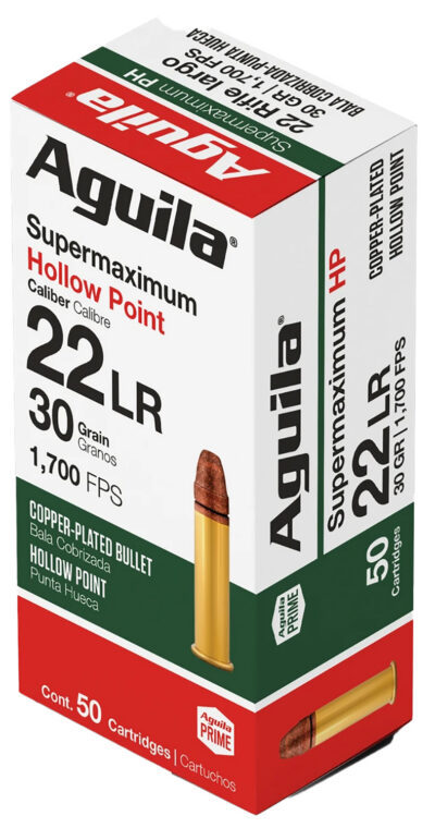 Aguila 1B222297 Special Supermaximum 22 LR 30 gr Hollow Point (HP) 50 Bx/ 100 Cs