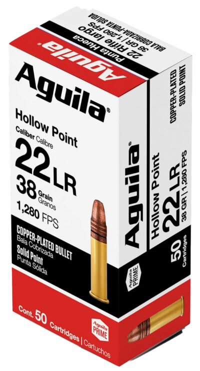 Aguila 1B222335 Standard High Velocity 22 LR 38 gr Copper Plated Hollow Point (C