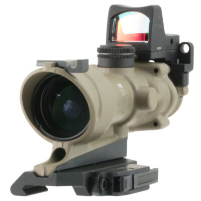 TA01 ACOG ECOS 4X32MM SCOPE CROSSHAIR RETICLE BUIS WITH RM01 RMR ACOG ECOS 4X32MM FIXED RED CROSSHAIR FDE W/QD MOUNT & RMR
