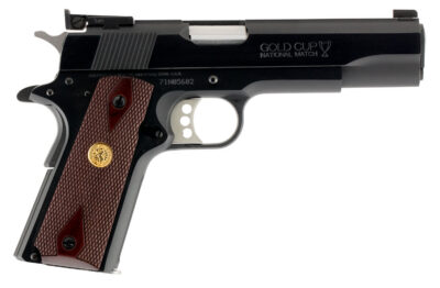 Colt Mfg O5872A1 Gold Cup National Match 9mm Luger 9+1, 5″ Stainless National Match Barrel, Blued Serrated Carbon Steel Slide & Frame w/Beavertail, Walnut Grip, Ambidextrous