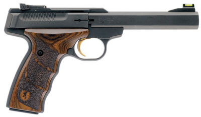 Browning 051428490 Buck Mark Plus UDX *CA Compliant 22 LR 10+1 5.50″ Matte Black Slab Side Barrel, Matte Black Serrated Slide & Aluminum Frame, Finger Groove Laminate Grip