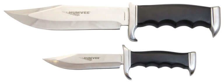 Humvee Accessories HMVBC02BK Bowie Knife Combo Set 2 Stainless Steel Fixed Black