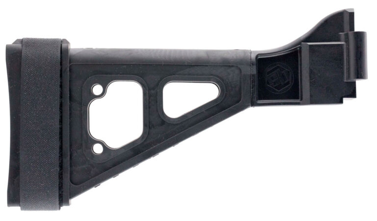 SB Tactical SBT01SB SBT Side Folding Black Synthetic with 10.50" OAL & Nylon Strap for H&K UMP, B&T APC (Tube Not Included)