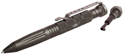 Uzi Accessories UZITACPEN6GM Tactical Pen  Gun Metal Aluminum 6″ Features Glass Breaker/Cuff Key