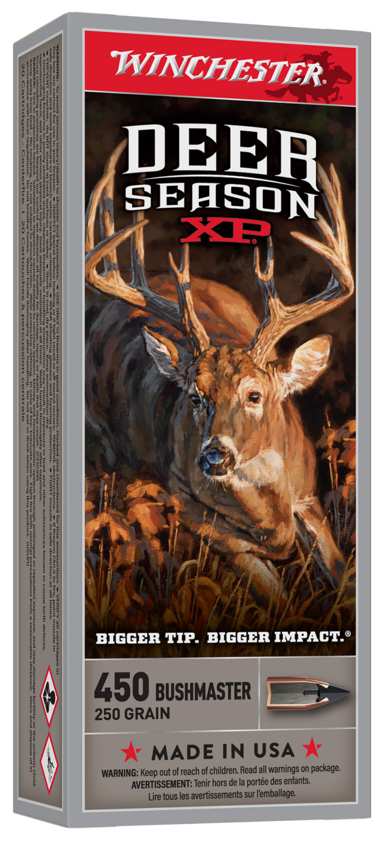 DEER SEASON XP 450 BUSHMASTER POLYMER TIP RIFLE AMMO DEER SEASON XP 450 BUSHMASTER 250GR POLYMER TIP 20/BOX