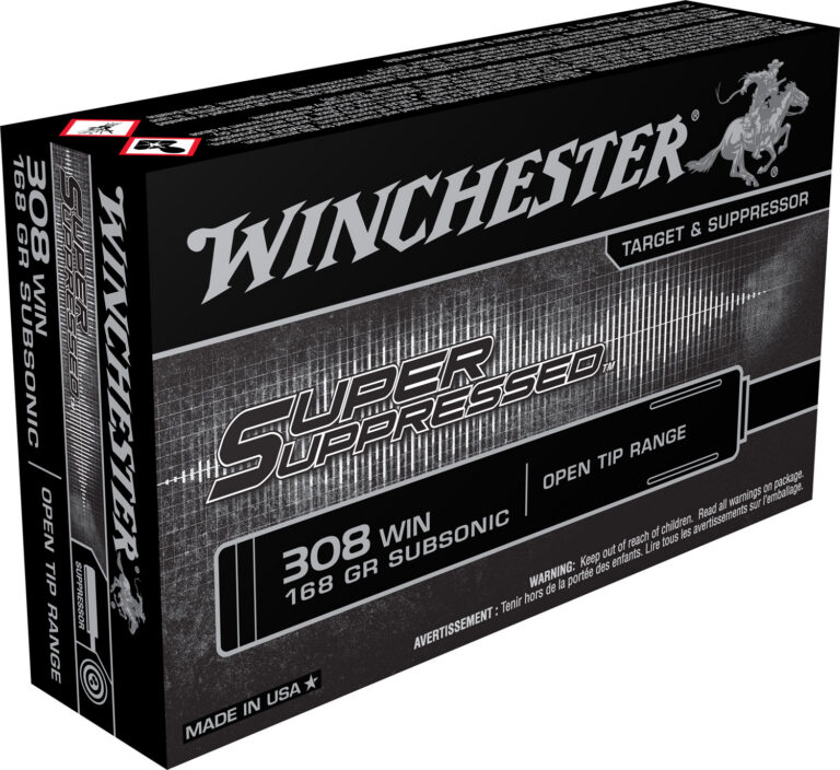 Winchester Ammo SUP308 Super Suppressed  308 Win 168 gr Open Tip Range 20 Bx/ 10