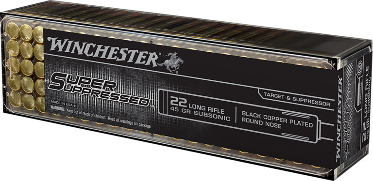 Winchester Ammo SUP22LR Super Suppressed 22 LR 45 gr Lead Round Nose (LRN) 100