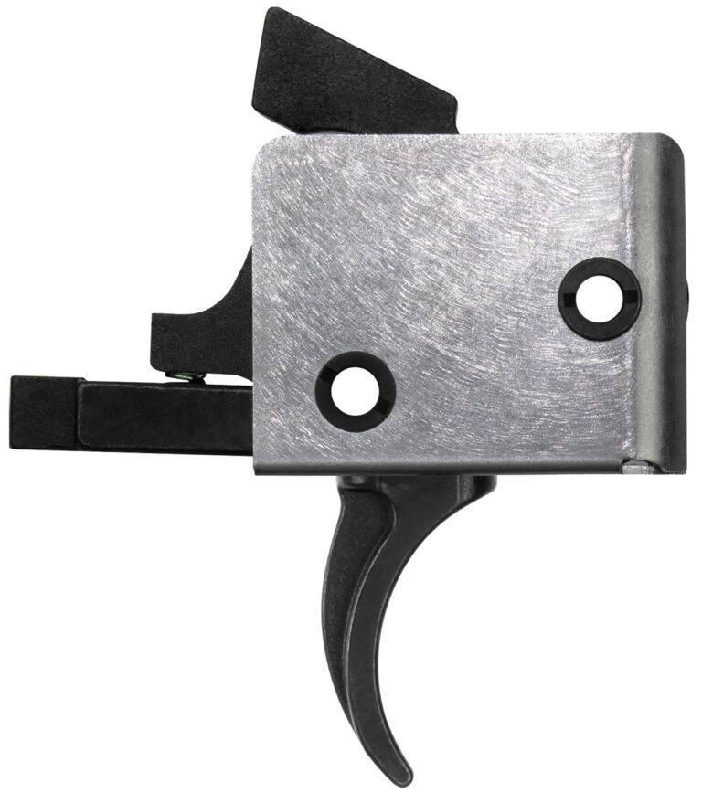 CMC Triggers 91501 Drop-In Single-Stage Curved Trigger with 3-3.50 lbs Draw Weight & Black/Silver Finish for AR-15/AR-10