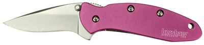 Kershaw 1600PINK Chive  1.90″ Folding Drop Point Plain Bead Blasted 420HC SS Blade Pink Anodized Aluminum Handle Includes Pocket Clip