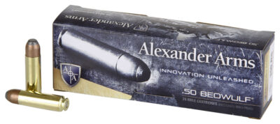 ALEXANDER ARMS LLC AB400FPBOX OEM  50 Beowulf 400 gr Flat Point (FP) 20 Bx/ 10 C
