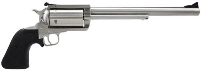 Magnum Research BFR500SW10 BFR Long Cylinder Large Frame 500 S&W Mag 5 Shot, 10″ Brushed Stainless Steel Barrel, Cylinder & Frame, Black Rubber Grip, Exposed Hammer