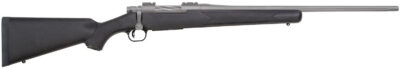 Mossberg 28005 Patriot  243 Win 5+1 22″ Stainless Cerakote Fluted Barrel, Stainless Cerakote Receiver Drilled & Tapped, Black Fixed Synthetic Stock, Right Hand