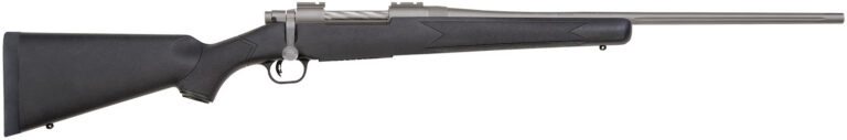 Mossberg 28009 Patriot  Full Size 270 Win 5+1 22" Stainless Cerakote Fluted Barrel, Stainless Cerakote Receiver Drilled & Tapped, Black Fixed Synthetic Stock, Right Hand