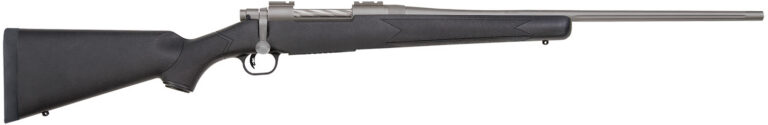 Mossberg 28010 Patriot Synthetic Full Size 30-06 Springfield 5+1 22" Stainless Cerakote Fluted Barrel, Stainless Cerakote Receiver Drilled & Tapped, Black Fixed Synthetic Stock, Right Hand