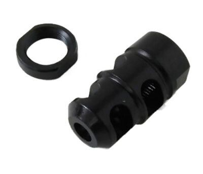 Kel-Tec PLRSU582 PLR-22 Muzzle Brake Kit Black Steel with 1/2″-28 tpi Threads for 22 LR Kel-Tec PLR-16