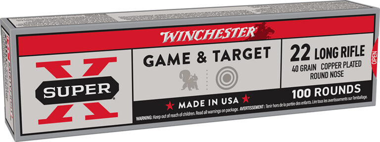 Winchester Super-X Rimfire Ammo 22 LR 40 gr. Lead Round Nose 100 rd.
