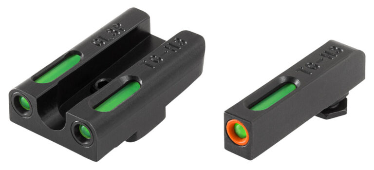 TruGlo TG13GL3PC TFX Pro Black | Green Tritium & Fiber Optic Orange Outline Front Sight Green Tritium & Fiber Optic Rear Sight