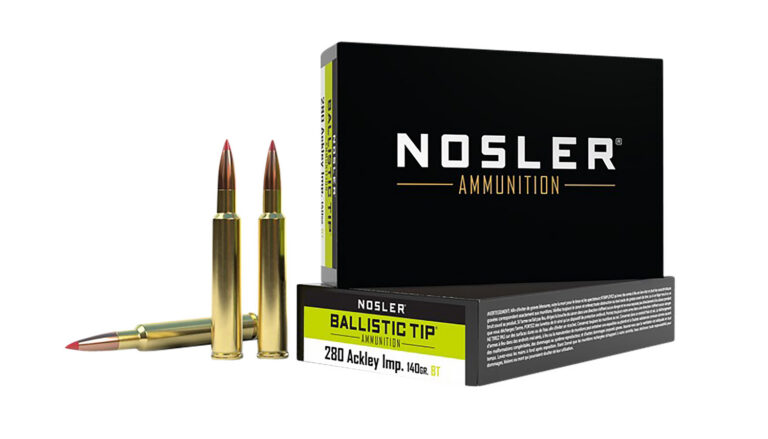 Nosler 43504 Ballistic Tip Hunting 280 Ackley Improved 140 gr Ballistic Tip 20 B
