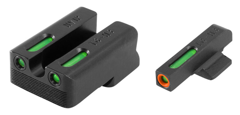 TruGlo TG13NV1PC TFX Pro Black | Green Tritium & Fiber Optic Orange Outline Front Sight Green Tritium & Fiber Optic Rear Sight