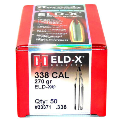 ELD-X .338 (0.338”) RIFLE BULLETS ELD-X® 338 CALIBER (0.338”) 270GR POLYMER TIP-BT 50/BOX