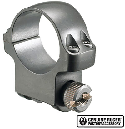RUGER SCOPE SINGLE RING 1″ MEDIUM .937 HEIGHT GREY STS