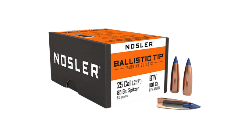 Nosler 43004 Ballistic Tip Varmint 25 Caliber .257 85 GR Spitzer Point 100 Box