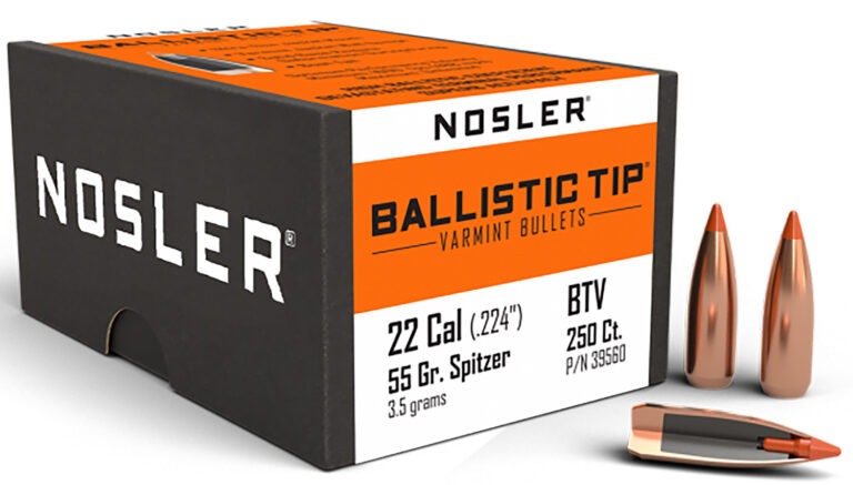 Nosler 39560 Ballistic Tip 22Cal 55gr Spitzer Point 250/Box