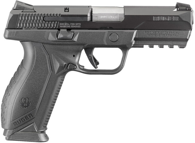 Ruger 8605 American Pro Duty 9mm Luger 17+1 4.20" Stainless Steel Barrel, Black Nitride Serrated Stainless Steel Slide, Black Polymer Frame w/Picatinny Rail, Textured Wraparound Grip, Right Hand