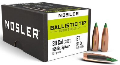 Nosler 30165 Ballistic Tip  30Cal 165gr Spitzer 50/Box