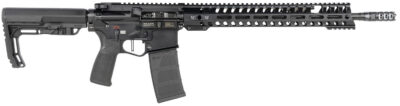 Patriot Ordnance Factory 01165 Renegade + *CA Compliant 5.56x45mm NATO 16.50″ 10+1 Black Hard Coat Anodized Rec 14.50″ M-Lok Black Nitride Barrel 6 Position MFT Stock Black Polymer MFT Grip