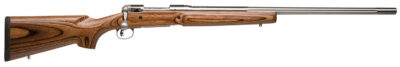 Savage Arms 18467 12 Varminter Low Profile 243 Win 4+1 Cap 26″ 1:9.25″ Matte Stainless Rec/Barrel Satin Brown Stock Right Hand (Full Size) with Detachable Box Magazine