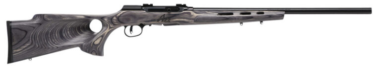 Savage Arms 47221 A Series Target Full Size 22 WMR 10+1 22" High Luster Heavy Target Barrel, High Luster Drilled & Tapped Carbon Steel Receiver, Gray Thumbhole Laminate Stock, Right Hand