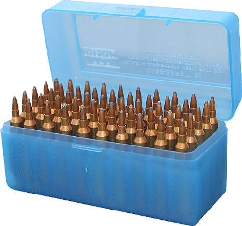 FLIP TOP RIFLE AMMO BOXES FLIP TOP RIFLE AMMO BOX 26 NOSLER-10.75X68 MAUSER 50 RND BLU