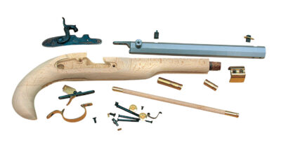 Traditions Kentucky Pistol Kit Raw Hardwood .50Cal 10In White Barrel