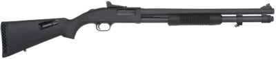 Mossberg 51668 590A1 Tactical 12 Gauge 3″ 8+1 20″ Parkerized Heavy-Walled Barrel Black Rec with Ghost Ring Rear Sight Black Fixed with Storage Compartment Stock Right Hand (LE)