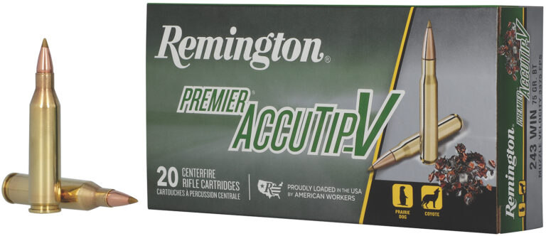 REMINGTON PRA243WB 243 WIN 75GR ACCUTIP-V BT 20 RD/BX 10 BX/CS