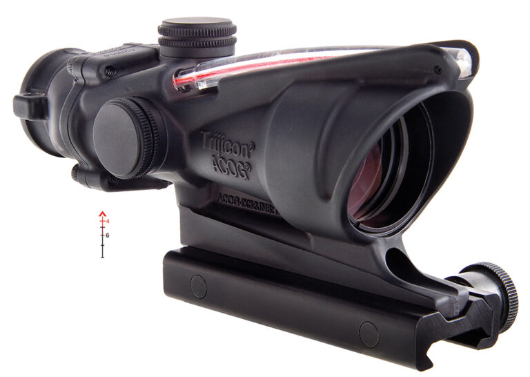 ACOG BAC 223/5.56 BDC 4X32MM FIXED RIFLE SCOPE ACOG BAC 223/556 BDC 4X32MM FIXED RED CHEVRON W/TA51 MNT BLK