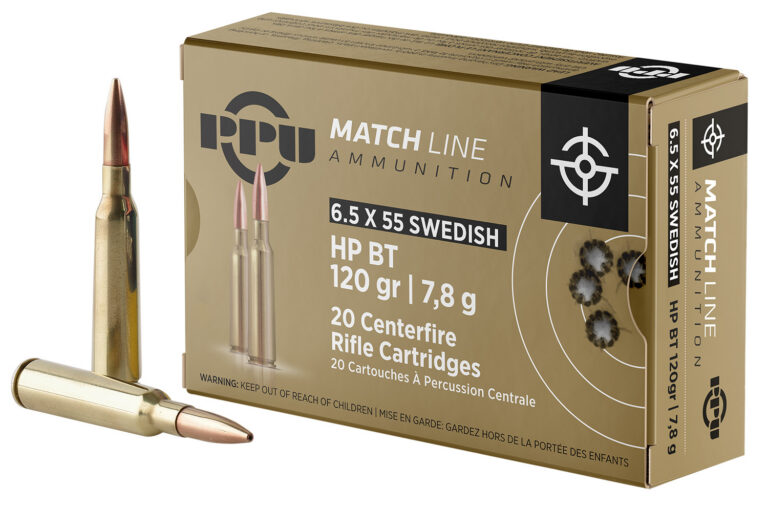 PPU PPM6 Match  6.5x55 Swedish 120 gr Hollow Point Boat Tail (HPBT) 20 Bx/ 10 Cs