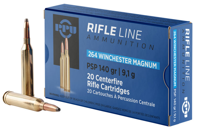PPU PP264 Standard Rifle 264 Win Mag 140 gr Pointed Soft Point (PSP) 20 Bx/ 10
